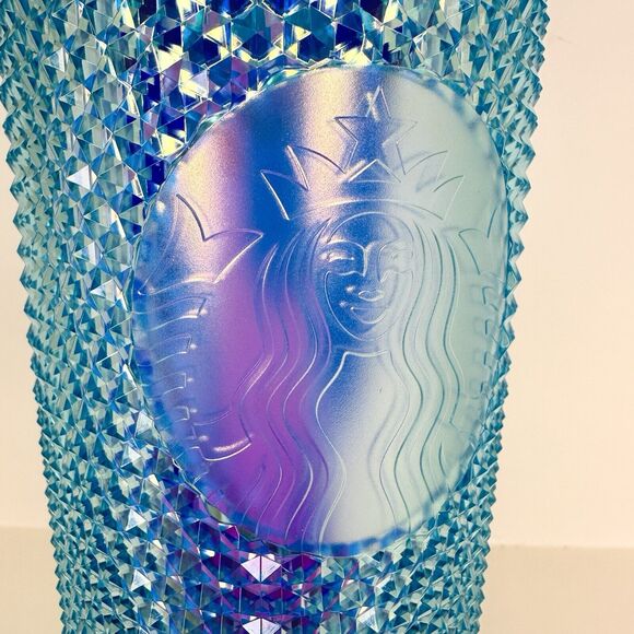 NEW Starbucks 2020 China Blue Diamond Studded Tumbler Venti Bunny Topper Rare - Picture 4 of 13